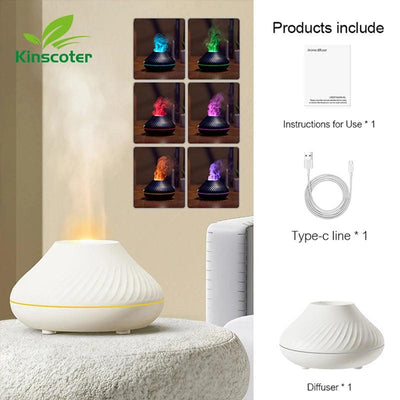 130ml USB Humidifier with Flame Light