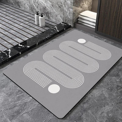 Nordic Geometric Diatomite Bath Mat