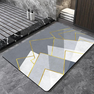 Nordic Geometric Diatomite Bath Mat