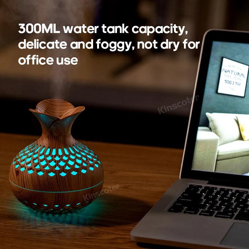 300ML Wood Grain Humidifier