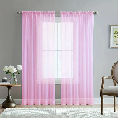 Sheer White Chiffon Curtains