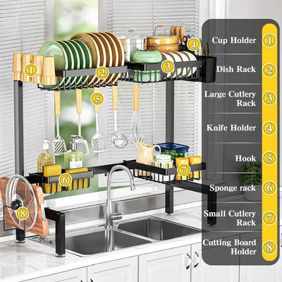 Adjustable Over Sink Dish Drying Rack