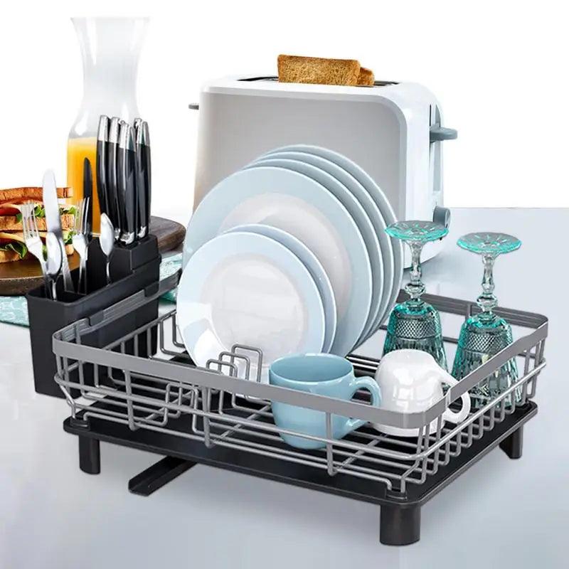 Dish Drying Rack with Drain Basket