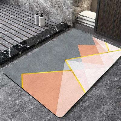 Nordic Geometric Diatomite Bath Mat