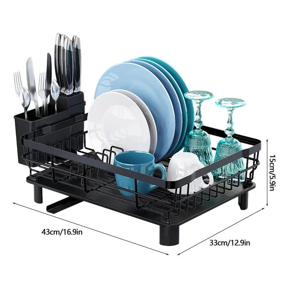 Dish Drying Rack with Drain Basket