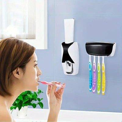 Toothbrush Holder with Automatic Toothpaste Dispenser