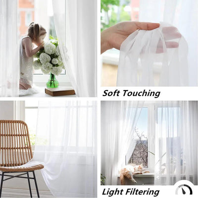 Solid White Sheer Curtains