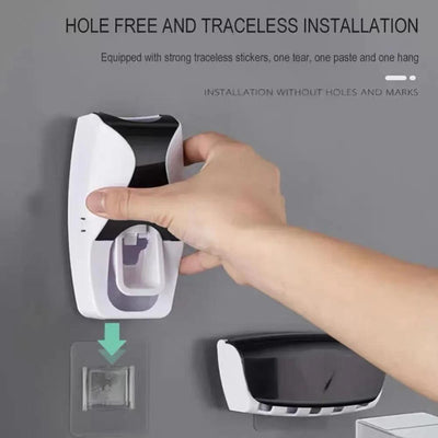 Toothbrush Holder with Automatic Toothpaste Dispenser