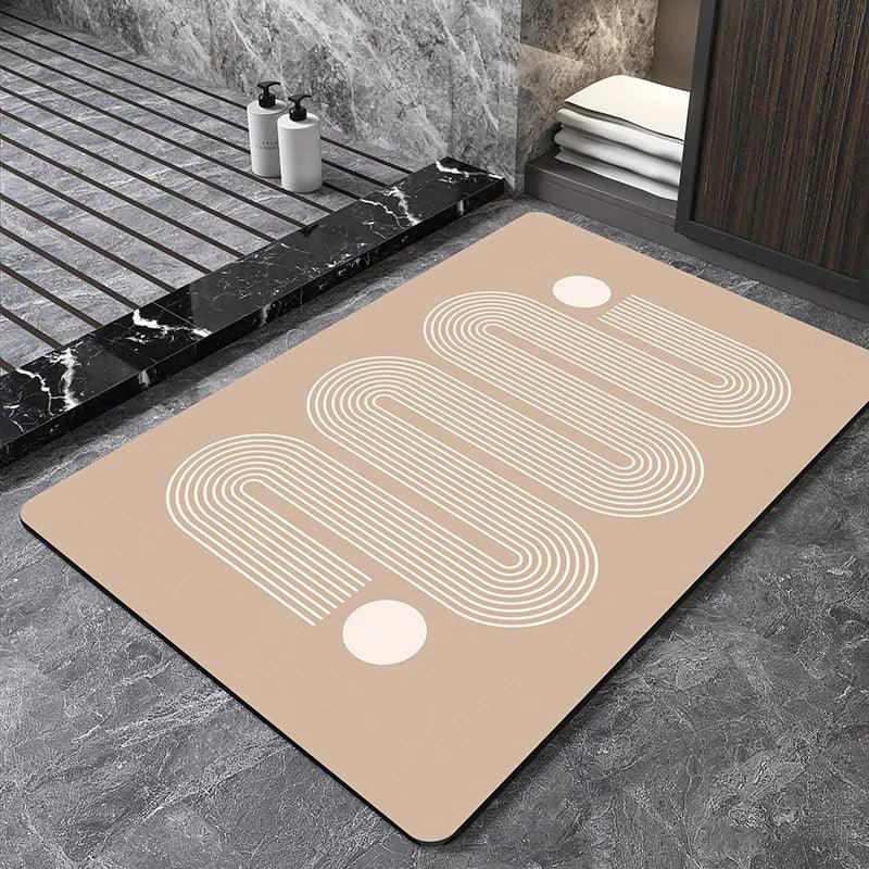 Nordic Geometric Diatomite Bath Mat