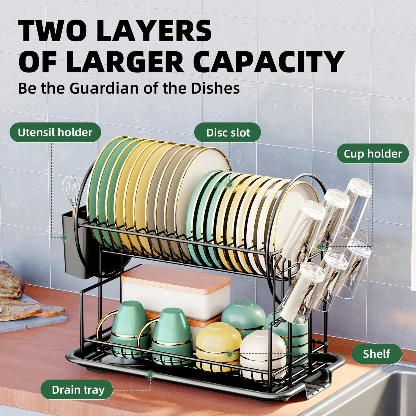 2-Tier Dish Drying Rack