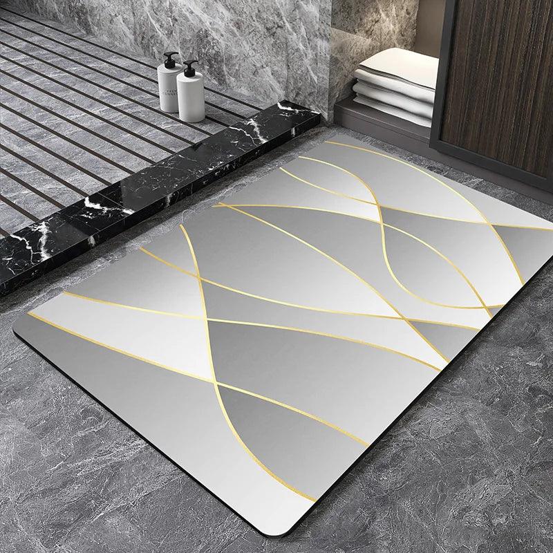 Nordic Geometric Diatomite Bath Mat