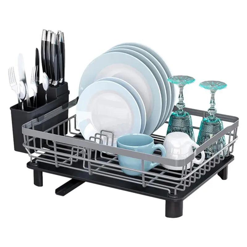 Dish Drying Rack with Drain Basket