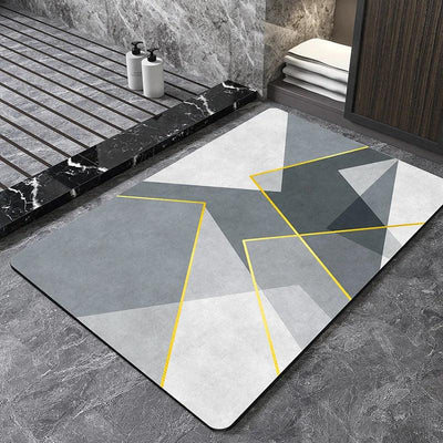 Nordic Geometric Diatomite Bath Mat