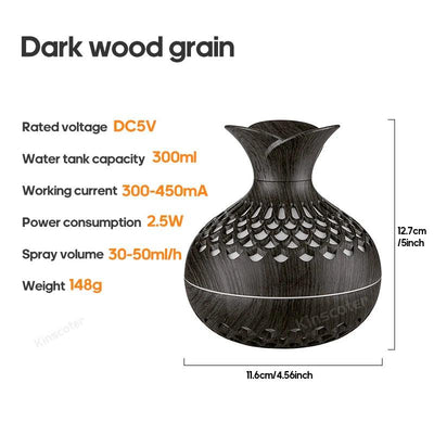 300ML Wood Grain Humidifier