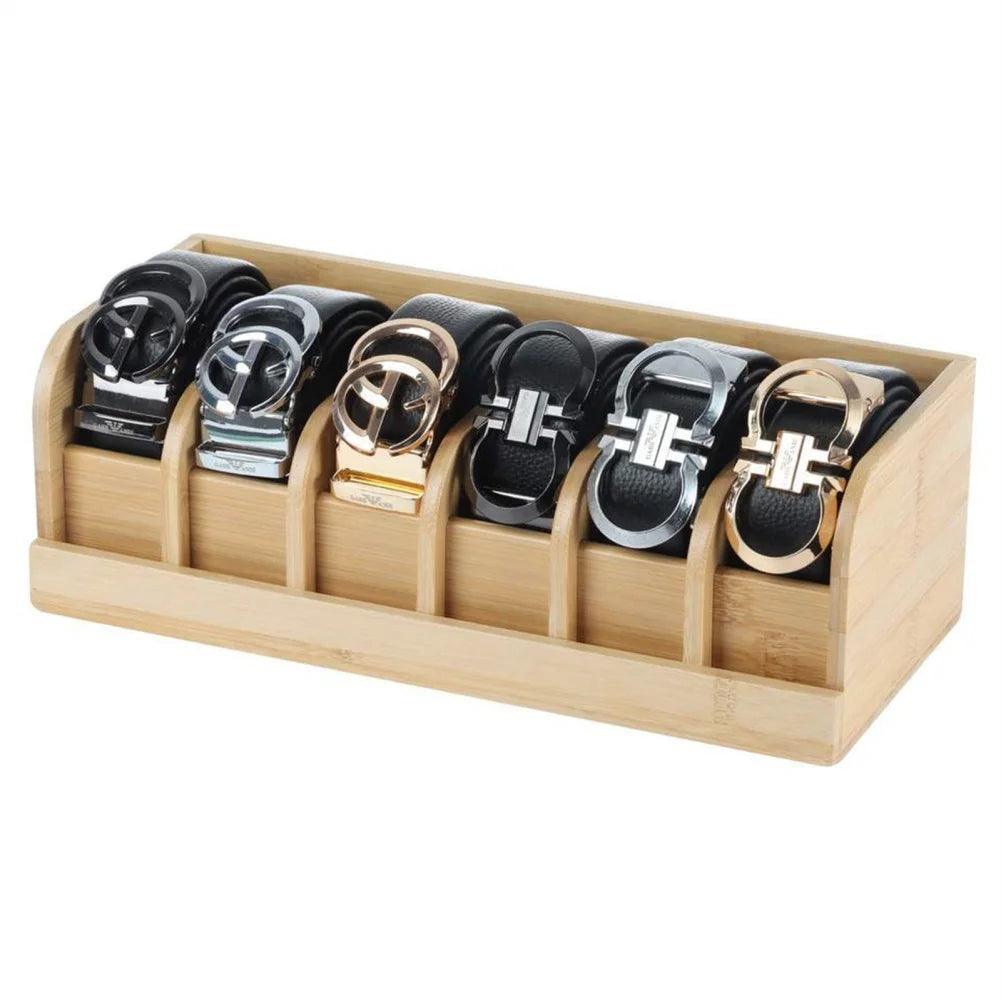 Wood Belt Organizer Box