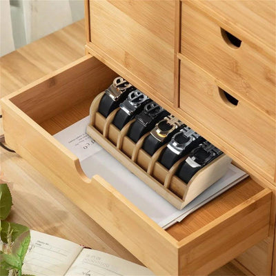 Wood Belt Organizer Box