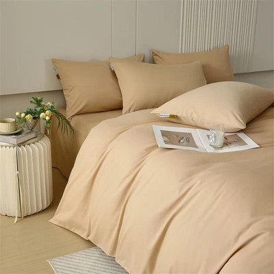 Top Quality Fabric Jacquard Simple Plain Home Textiles Duvet Bedding Set