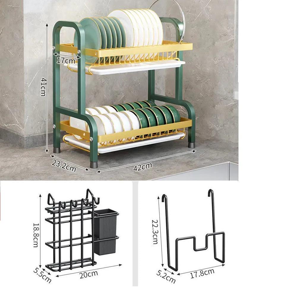 2-Tier Stainless Steel Dish Drying Rack