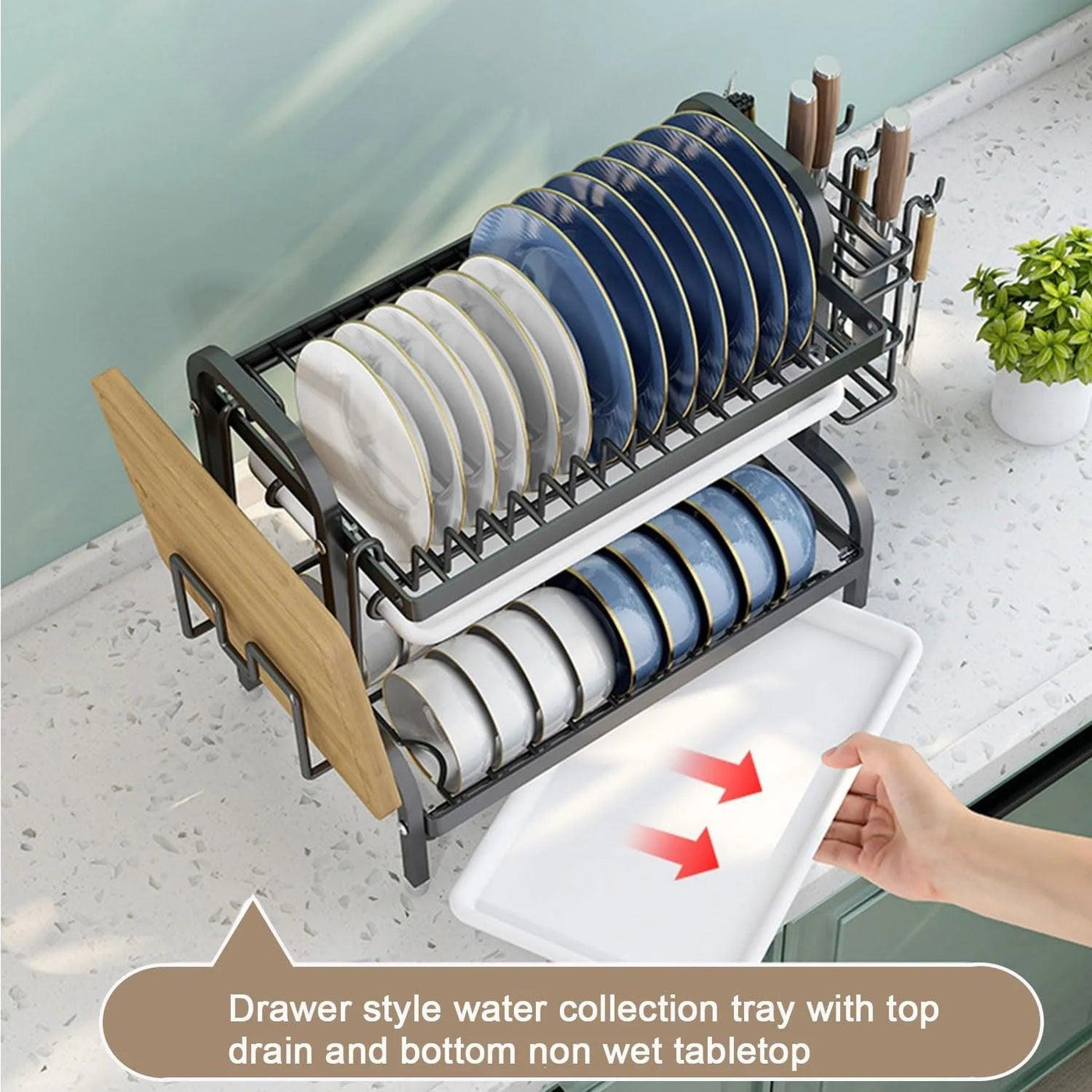 2-Tier Stainless Steel Dish Drying Rack