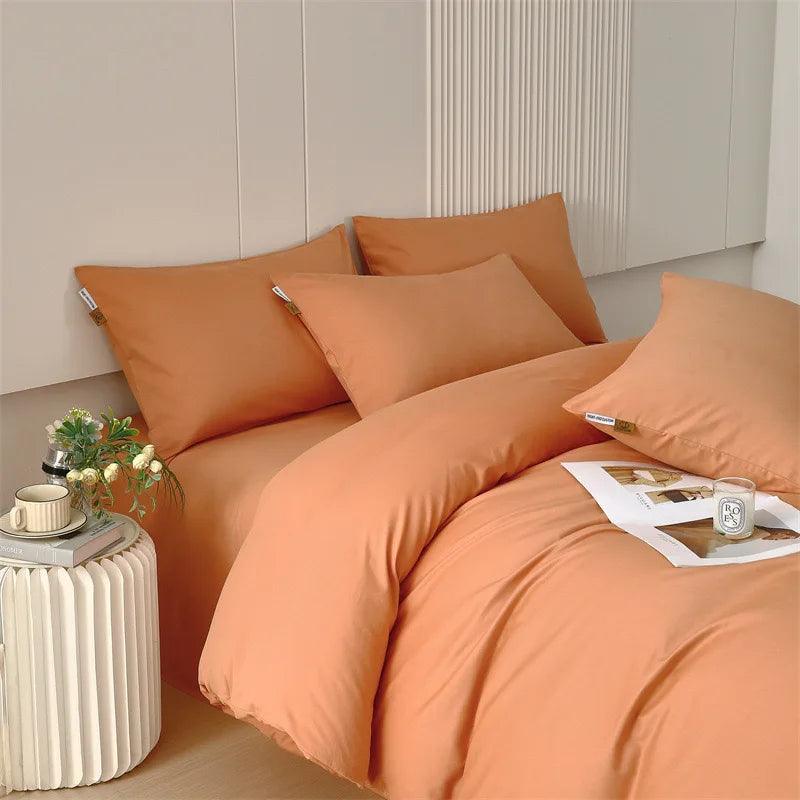 Top Quality Fabric Jacquard Simple Plain Home Textiles Duvet Bedding Set