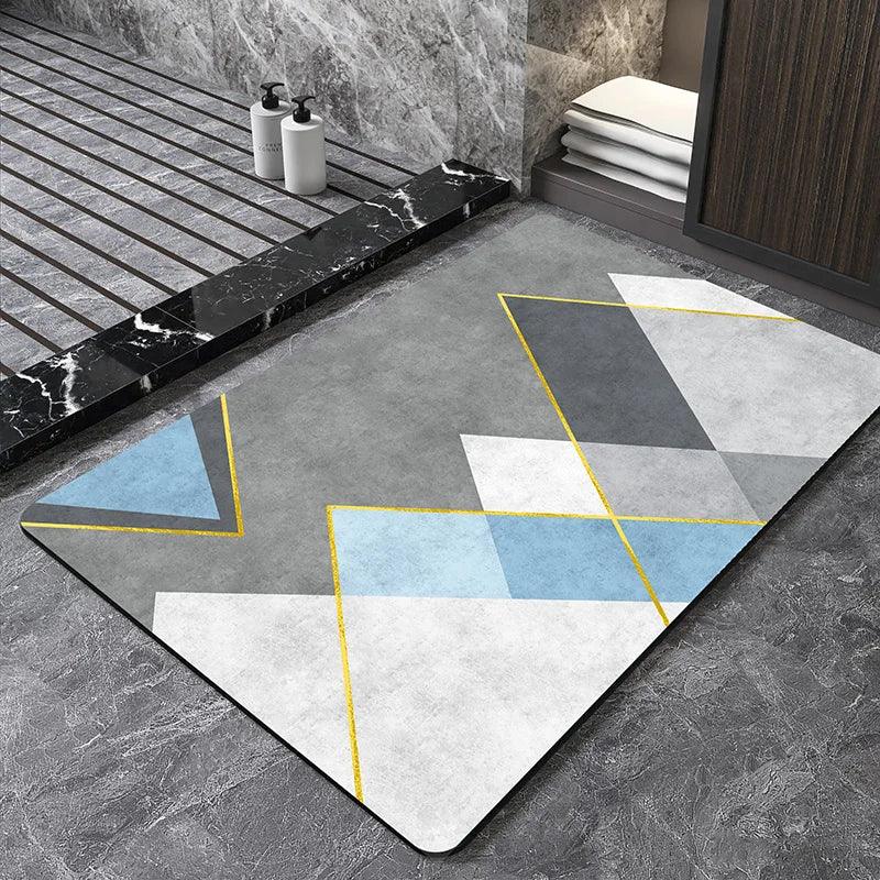 Nordic Geometric Diatomite Bath Mat