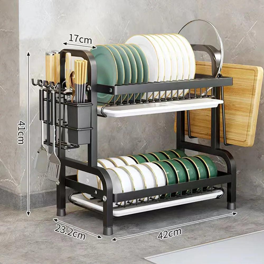 2-Tier Stainless Steel Dish Drying Rack