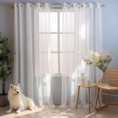 Solid White Sheer Curtains