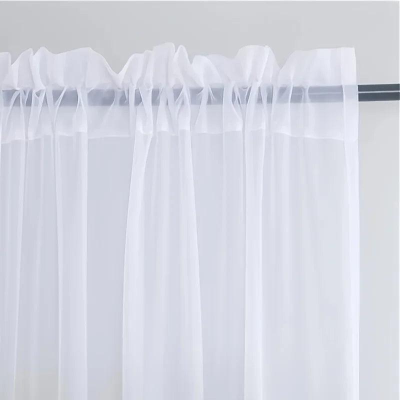 Sheer White Chiffon Curtains