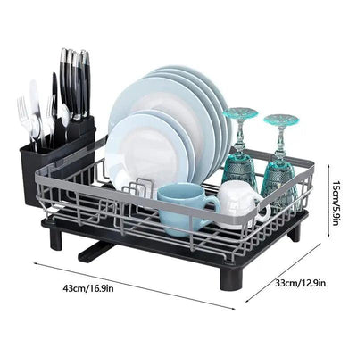 Dish Drying Rack with Drain Basket