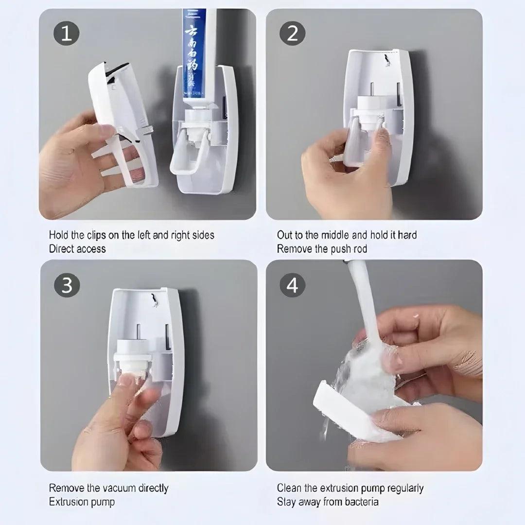 Toothbrush Holder with Automatic Toothpaste Dispenser